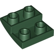 Lego destička 2x2 půl oblouku zakulacená hladká invertovaná, tmavě zelená (6255896)
